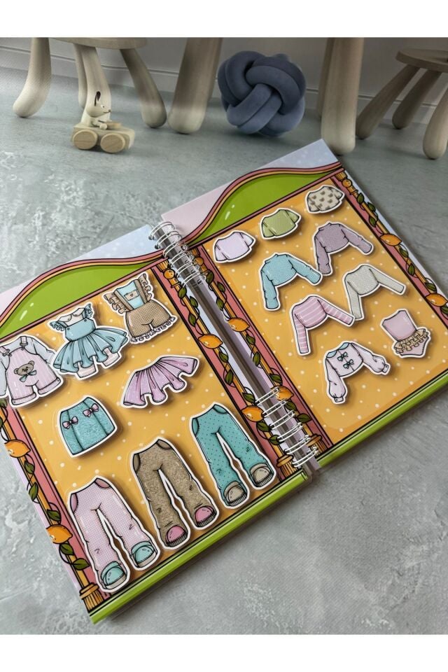 Moda Evim Montessori Cırt Cırtlı interaktif -Giydirme-Aktivite Kitabı