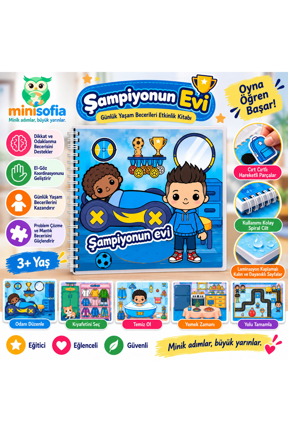 Şampiyonun Evi - İnteraktif Cırt Cırtlı Sessiz Kitap (Quiet Book)