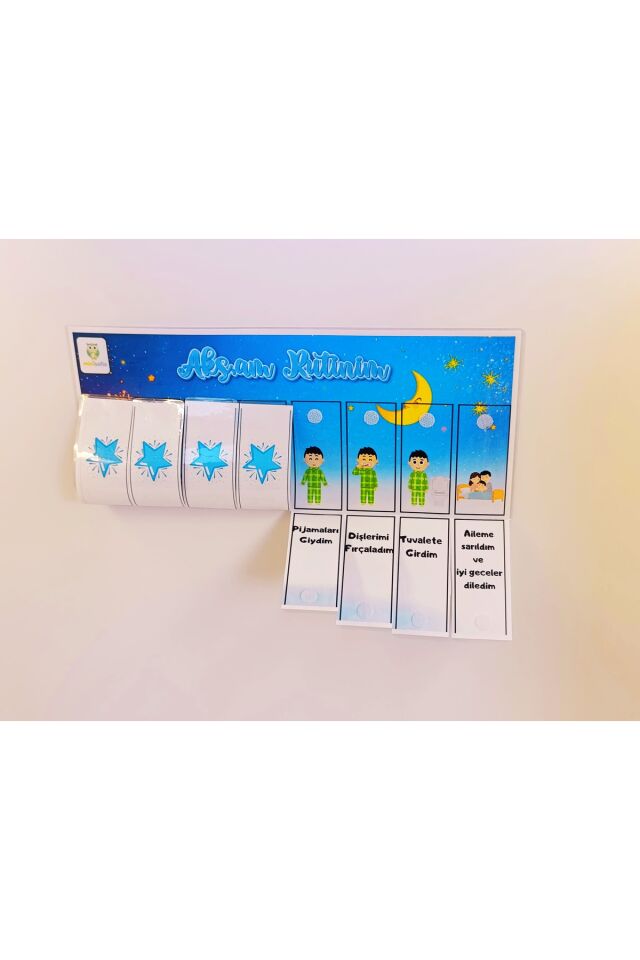 Erkek Çocuklar İçin İnteraktif Akşam Rutinim Çizelgesi